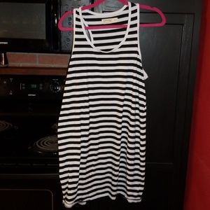 Xl black striped racerback tank dress